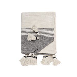 Trendy 100% Cotton Throw with Tassels NWT